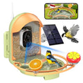 Bird Feeder with Camera, Bird Bath, Solar Powered, 2K HD, Wireless | Enjoy crisp 2K video, AI bird recognition, solar charging, bird bath design, night vision and instant app motion alerts. - color: Light Green, size: With BirdBath