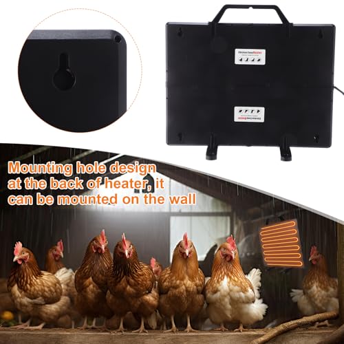 VIHOSE Chicken Coop Heater Chick Starter Kit Include 160w Adjustable Radiant Heat Panel 0.8 Gal Chicken Waterer and 2.9 Lbs Feeder and Chick Perch Flip Top Poultry Feeder