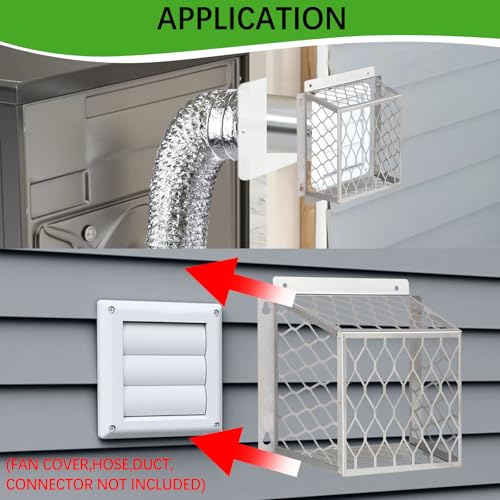Dryer Vent Bird Guard,Dryer Vent Cover Outside for 3-4 inch Vent Hoods | Universal Outdoor Bird Guard for Dryer Vent & Bathroom Exhaust,Stainless Steel Bird Cage 7"Lx7"Wx5"H,Prevent Bird From Enter - size: 7"Lx7"Wx5"H, style: Stainless Steel-1PCS