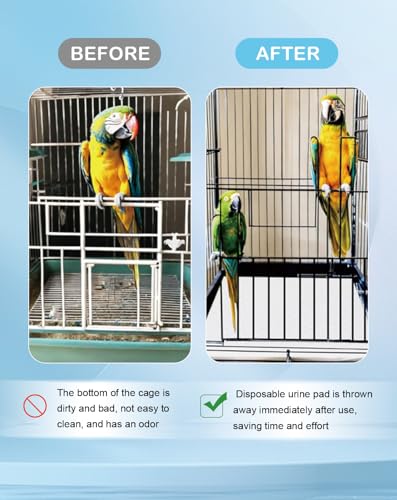 Disposable Bird Cage Liner Birds Cage Liners Super Absorbent Birdcage Liners Parakeet Cage Training Accessories with Quick-Dry Surface for Cockatiels Canaries Parrots - size: 100 pcs