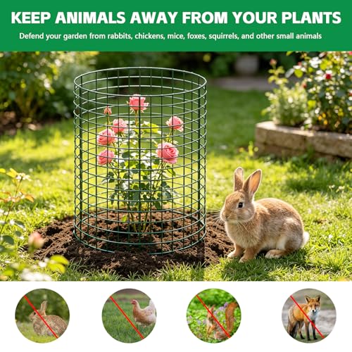 3 Pack Plant Protector from Animals, 12"x12" Metal Chicken Wire Cloche | Plant Cages for Outdoor Garden Flowers and Vegetables, Wire Plant Protector to Keep Out Rabbits, Chickens and Small Animals