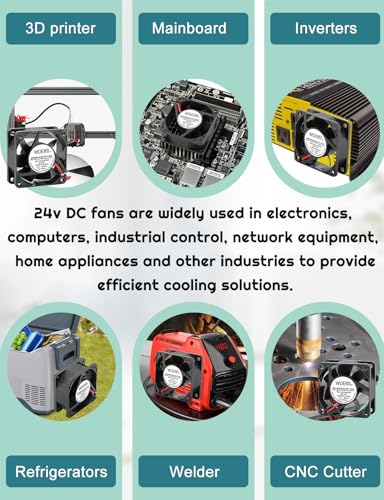 DC 60mm x 25mm Brushless Cooling Fan 24V Dual Ball Bearing 2Pin for DIY Exhaust Project Freezer Replacement - size: 6025