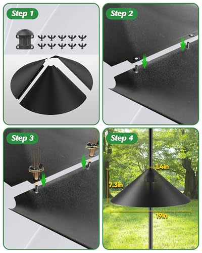 19 Inch Metal Squirrel Baffle for Bird Feeder Pole | Squirrel Proof Bird Feeders for Outdoors Hanging Cover for Rain Guard, Rust Proof Chew Proof Heavy, 1 Pack