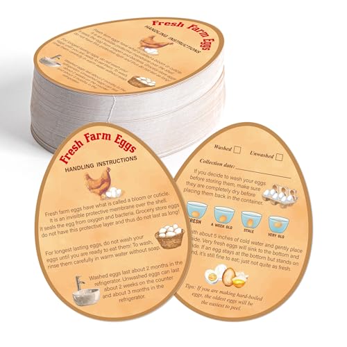 240 Pcs Egg Handling Instruction Cards Fresh Egg Farm Sign | 3.54 x 2.76 inch,Double-Sided Printing Sales Accessories for Egg Cartons & Farm Displays