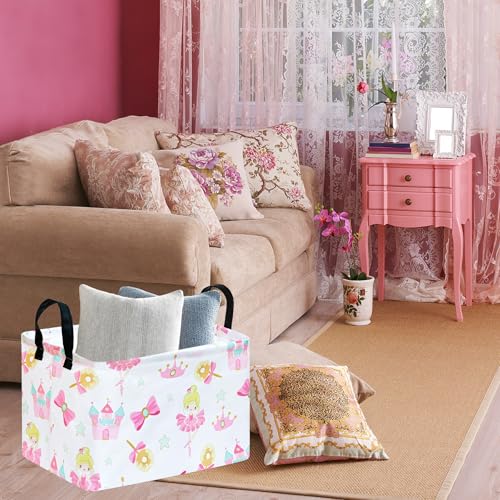 Castle Princess Storage Laundry Basket | Gift Storage Basket, Nursery Hamper, Home Bedroom, Laundry Hamper, Shelf Baskets - color: Castle princess