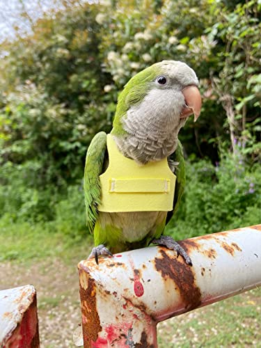 Bird Flight Harness Vest, Parrot Suit with Leash for Parakeets Cockatiels Conures Budgies, Flying Clothes Rope and Handle Outdoor Activities Training, Anti Bite (S, Yellow) - color: Yellow, size: S
