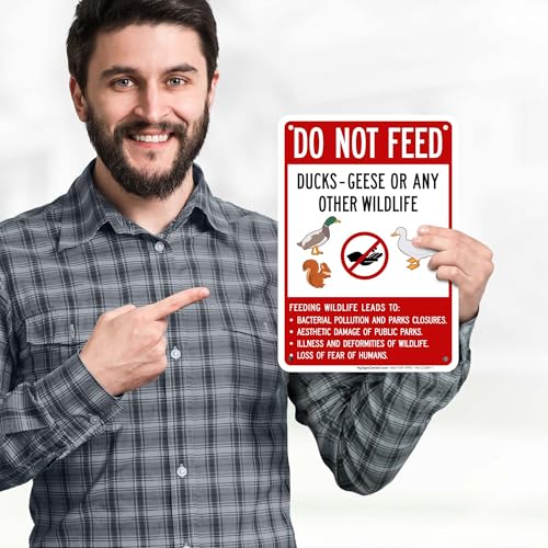 Do Not Feed Ducks Geese Or Any Other Wildlife Sign Sign, 10x7 Inches, Rust Free .040 Aluminum, Fade Resistant, Made in USA by My Sign Center - size: 7x10 Aluminum