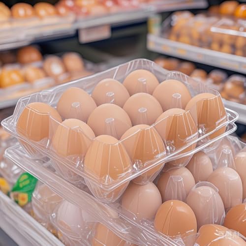 60pc 3*4 Clear Plastic Cheap Bulk Egg Cartons,12 Large Egg Carton | Cheapest 12 count Large Plastic Egg Cartons，Can Hold 2.5 oz of Eggs,Suitable For Farmers' Markets, Supermarkets, Kitchens. - size: 3x4 Egg Carton (60 Piece)