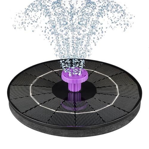 3.5W Solar Bird Bath Fountain Pump, Solar Powered Water Pump, Outdoor Water Fountain with 8-in-1 Nozzles, 4 Fixed Pipes for Hummingbirds, Garden, Pool, Pond