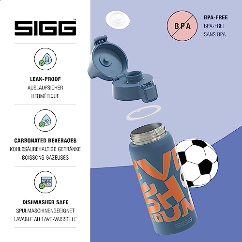 SIGG - Insulated Kids Bottle - Shield One Therm - For Carbonated Beverages - Dishwasher Safe - Stainless Steel - 17 Oz - color: Ballgame