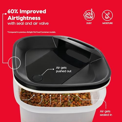 IRIS USA Dog Food Storage Container, Up to 25 lbs, Black, Made in USA | Includes 2-Cup Scoop & Wheels, Airtight Seal, BPA-Free, Bird Seed, Cat food, Chicken Feed, Treats, Keeps Kibble Fresh - color: Black, size: 25 lbs