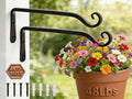 Gtongoko 10" Heavy Duty Outdoor Plant Hanger Wall Bracket, 2 Pack | 48lb Capacity,Rust-Resistant Finish,Easy Installation,Fit Hanging Baskets,Ideal for Bird Feeders & Lanterns - size: 10 Inch, style: L-shape