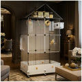 60in Large Flight Bird cage, Equipped with Bird's Nest， Ladder, Swing, Feeder, etc. with Wheels for Easy Outdoor Movement, Suitable for Parrots, Pigeons (Black) - color: Black