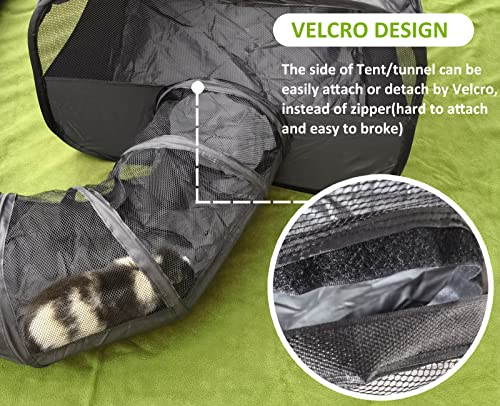Guinea Pigs Playpen with Surround Tunnel to Run & Exercise Indoor/Outdoor | Pop Open Tent with Tube,Small Animals Interactive Play Pen,Detachable for Independent Use,Lightweight & Portable For Travel - style: Playpen with Tunnel