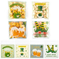 100 PCS Clear St Patricks Ziplock Bags, Plastic St Patricks Treat Gift Candy Goodie Snack Cookie Bags Party Favors Supplies for Gifts Giving Shamrock Bags Holiday Candy Bags Wrap - color: 100pcs St Patrick's bags