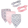 Hudson Baby Unisex Baby Cotton Bib and Headband Set - color: Classic Floral, size: One Size