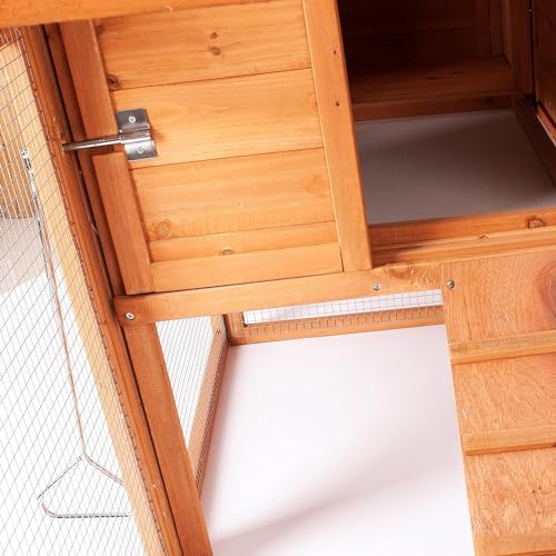 160" Large Chicken Coop, Waterproof Outdoor Hen House for 6-8 Chickens, Wooden Chicken House with Nesting Box, Removable Tray, PVC Cover, Run, for Garden Backyard Cage - size: 161.5"L x 26.0"W x 44.5"H