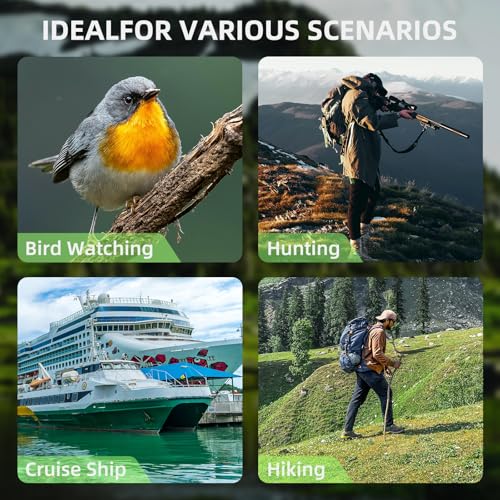 16x50 Binoculars for Adults High Powered, Professional Optics Binoculars for Bird Watching with Low Light Night Vision, HD FMC BAK4 Prism Lens, Waterproof & Fogproof for Hunting/Traveling - color: Black