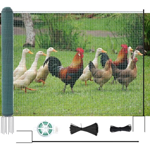 Non Electric Fence Netting, 40in x 100ft Movable Livestock Nets | Portable Chicken Mesh for Ducks, Goats, Sheep, Dog, Reusable Nylon Animal Barrier Fencing for Backyards, Farms Ranches - size: 40in x 100ft(Nylon)
