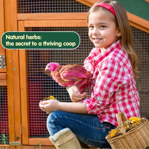 14.8 Oz Nesting Herbs for Chicken Coop - 10 Natural Dried Herbs for Chicken Coop Accessories, Hens Accessories and Must Haves for Bedding - for Chicken Coop Deodorizer Freshness Egg Production