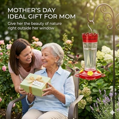 Hummingbird Feeders for Outdoors 2 Pack 14Oz Plastic Ant&Bee Proof | Leak-proof Nectar Feeder with Ant Moat, 4 Bee Guard Feeding Ports&Perches, Rustproof Base, Garden Yard Décor Gifts for Women - color: Clear, size: 2 Pack