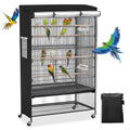 Roasivi Universal Large Bird Cage Cover Bird Cage Covers for Night Light-Blocking & Breathable Fit for Parrots and Other Small Animals Waterproof Durable Oxford Fabric 38" L x 24" W x 48" H Black - size: 38" L x 24" W x 48" H