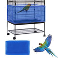 Daoeny Large Bird Cage Cover, Bird Cage Seed Catcher, Adjustable Soft Airy Nylon Mesh Net, Birdcage Cover Skirt Seed Guard for Parrot Parakeet Macaw African Round Square Cages (Blue) - color: Blue