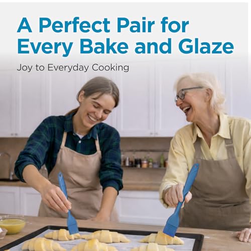 Kitchen Mama WaltzGrip Platinum Silicone Basting Pastry Brush, Blue | Heat-Resistant, For Cooking, Baking, Grilling, Spreading Oil or Butter, Dishwasher-Safe - color: Blue