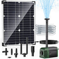 Solar Water Pump Fountain,20W Solar Fountain Pump 320GPH Solar Powered Water Pump with Adjustable Flow, PVC Tubing and 16.4ft Cord Length for Ponds, Garden, Waterfall, Fish Pond - size: 20W