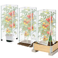 3Pack Garden Netting Cover for Square Tomato Cage, 60"x18.5"Bird Netting Barrier with Zipper Drawstring Tomato Trellis Net Mesh Climbing Plant Cover for Protecting Vegetable Fruits from Animals Insect