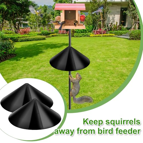 Wide Squirrel Baffle for Bird Feeder Pole,Anti Squirrel Guard Stopper,Against Climbing Squirrels,2Pack