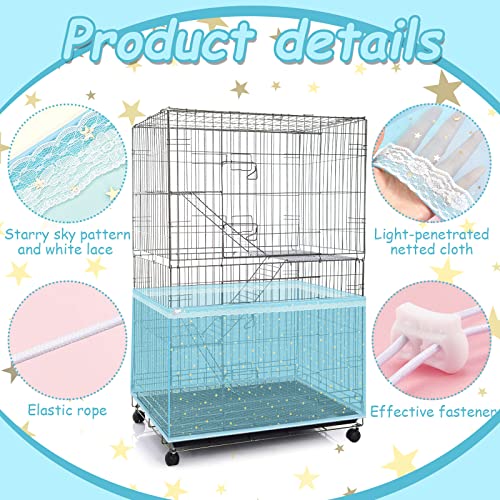 Shappy Large Bird Cage Cover, Bird Cage Seed Catcher, Adjustable Star Pattern Nylon Mesh Net for Parrot Parakeet Macaw Pet Supplies(Blue) - color: Blue