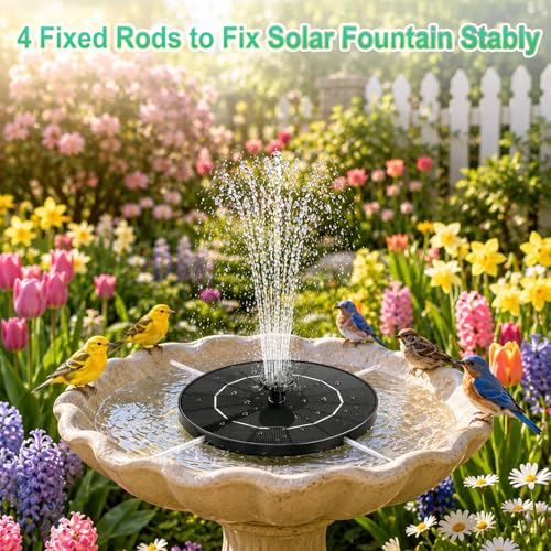 Yeomi 3.5W Solar Fountain, 12 Nozzles Black & Green with 6 Spray Patterns | Solar Water Pump Solar Fountain Pump for Bird Bath, Small Pond, Garden, Outdoor Water Feature - color: 3.5w Solar Fountain + Black&green Nozzles