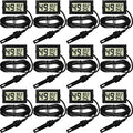 Weewooday 12 Pcs Digital Humidity Meter with Probe LCD Thermometer,Black | Fahrenheit Display for Incubator Reptile Brooder Greenhouse, Remote Sensor Probe, Accurate Monitor for Chicken Coop Plant - size: Black