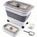 Rice Storage Container, Collapsible Airtight Food Storage Containers 20-30lbs with Clear Lid and Wheels, Rice Dispenser with Scoop for Flour Cereal Pasta Grain, Cat Pet Bird Dog Food Storage Container - size: 10-30 Lbs