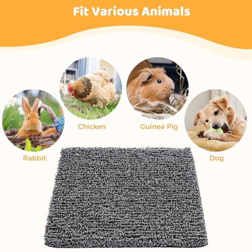 8 Pcs Chicken Nesting Pads, Washable Nesting Box Liners for Chicken Coop, Reusable Plastic Nest Box Pads with 4 Pcs Fake Wooden Eggs, Chicken Laying Mats, 12×12×0.8 inch - color: Dark Grey x 8