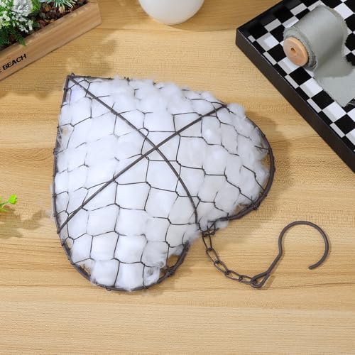 HANABASS Front Door Hanging Basket Iron Garland Wall Hanging Planter Home Decoration Space Saving Heart Shape Plant Holder - color: Brown1, size: 36.5X20CM