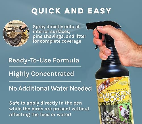 MICROBE-LIFT Chicken Coop Cleaner and Odor Eliminator, Use on All Surfaces and Supplies, Turns Chicken Poop Into Fertilizer, Ammonia Reducer, Highly Concentrated and Safe Formula, 32 Ounces - size: 32 Fl Oz (Pack of 1)