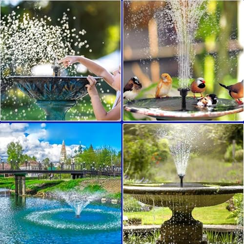 Solar Fountain for Bird Bath, 2026 Upgraded 2.5W Solar Bird Bath Fountain Pump with 6 Nozzles, Floating & Standing Solar Water Pump for Bird Baths, Garden, Pond, Pool, Outdoor