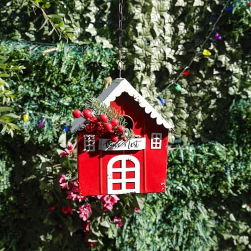 Alpine Corporation Hanging Birdhouse - color: Red Barn