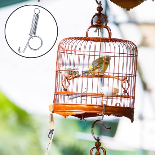 24pcs Silver Metal Finger Spring Hook Lock Spring Latch for Stabilized Bird，Cat， Hamster， Rabbit，Dog，Parrot，Hedgehog Pet Wire Cage Door (Silver)