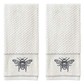 SKL Home Farmhouse Bee Hand Towel Set, White 16x25 - color: Farmhouse Bee