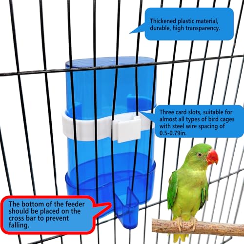 Parakeet Water Dispenser Parrot Water Feeder Bird Seed Container for Cage Cockatiel Cage Accessories Automatic Feeding for Budgies Finch Small Birds 2pcs - color: Coloured, size: 2Pcs