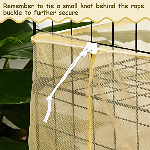 Shappy Large Bird Cage Seed Catcher,Bird Cage Cover Net Skirt Guard,Adjustable Soft Airy Mesh Net for Parrot Parakeet Macaw(118 x 15 Inch/ 300 x 37 cm,Yellow) - color: Yellow, size: 118 x 15 Inch/ 300 x 37 cm
