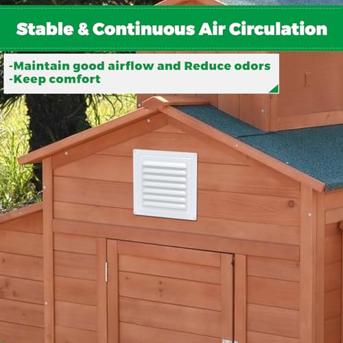 Forestchill Air Vent Louver for Chicken Coop, 10" x 10" Air Vent Grille with Built in Screen Mesh, Louvered Exhaust Grille for Chicken Coops Ventilation, White