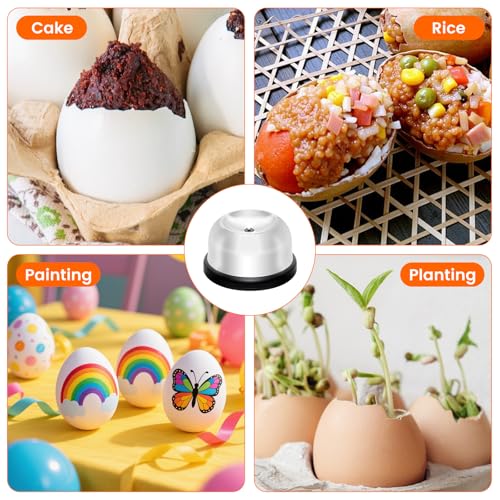 Egg Piercer for Boiling & Baking, Stainless Steel Egg Puncher with Spring-Loaded Needle & Non-Slip Base, Prevents Cracking for Perfect Hard/Soft Boiled Eggs, Eggshell Peeler Tool (Black) - color: Black