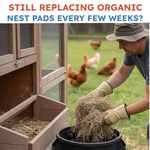 Lil'Clucker Washable Chicken Nesting Pads for Laying Eggs Nesting Pads for Chicken Coop Nesting Chickens Durable Chicken Bedding for Coop, Poultry Nest Box Pads for Chickens (Straw, 8-Pack) - color: Straw, size: 8-Pack