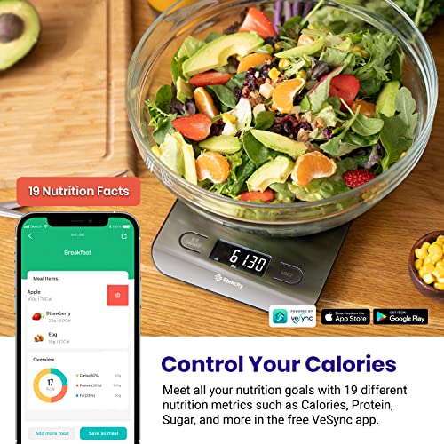 Etekcity Food Nutrition Scale, Digital Grams and Ounces, Large | Kitchen scale with tare, ideal for baking, weight loss, keto, meal prep, liquids and jewelry, 304 Stainless Steel - color: Silver