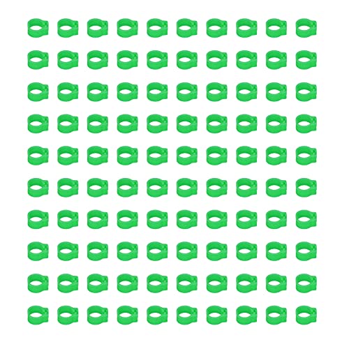 Omabeta 100PCS Reusable 8mm Pigeons Identification Leg Rings for Easy Dovecot Management and Marking, Lightweight Plastic Bands for Poultry Supplies (Green) - color: Green