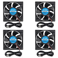 AITRIP 4PCS 80mm USB Fan 5V Brushless 8025 80x25mm for Cooling DIY PC Computer Case 3D Printer CPU Coolers Radiators - color: 4PCS 5V USB